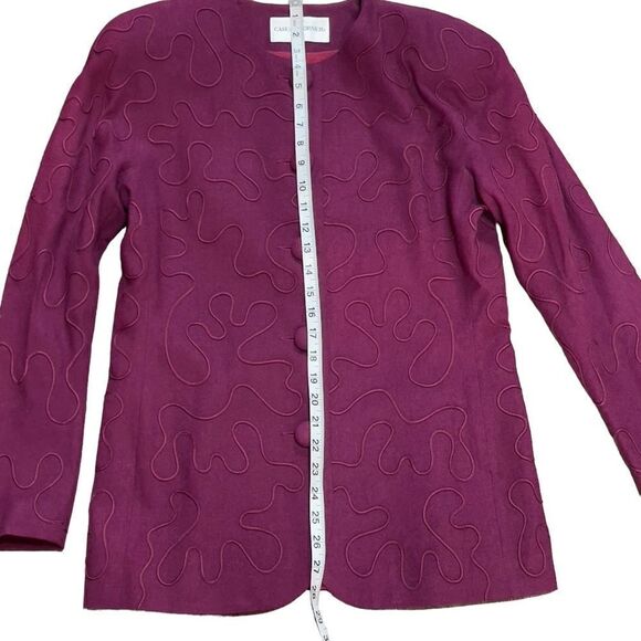 Casual Corner Maroon Round Neck Long Sleeve Blouse Size 10 - Picture 3 of 14